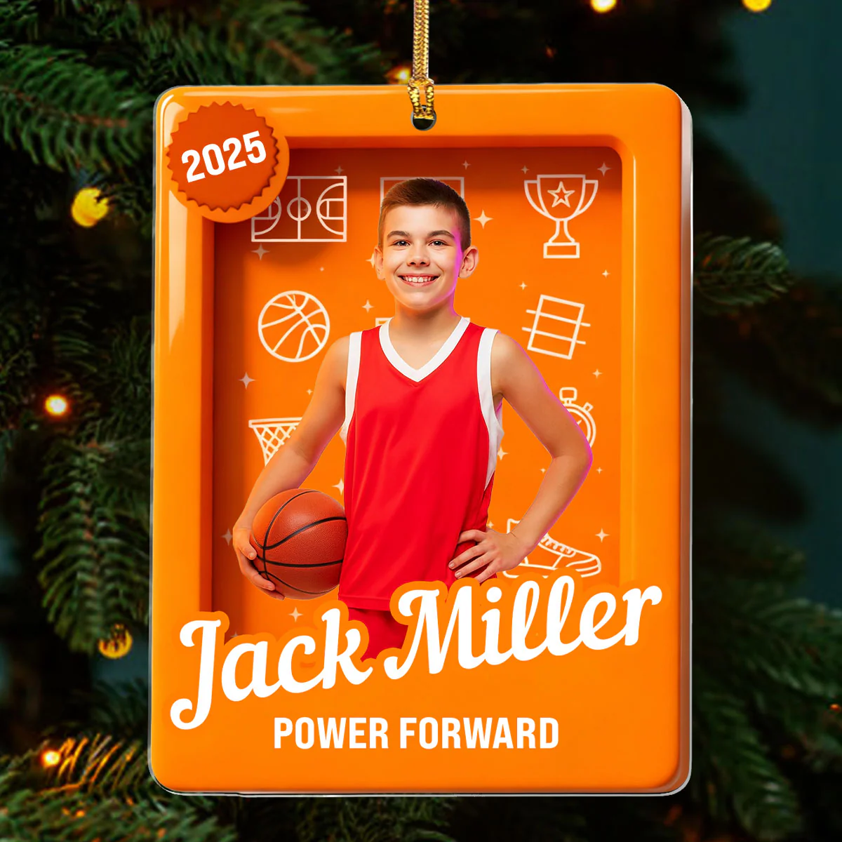 Basketball Toy Box Upload Photo - Personalized 1-Layer Acrylic Ornament - Image 3