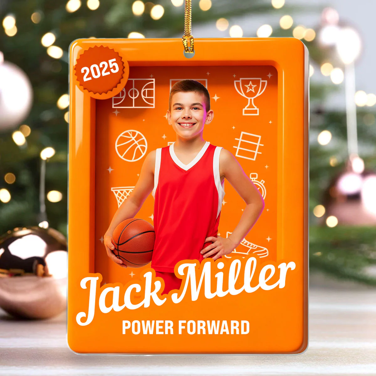 Basketball Toy Box Upload Photo - Personalized 1-Layer Acrylic Ornament - Image 4