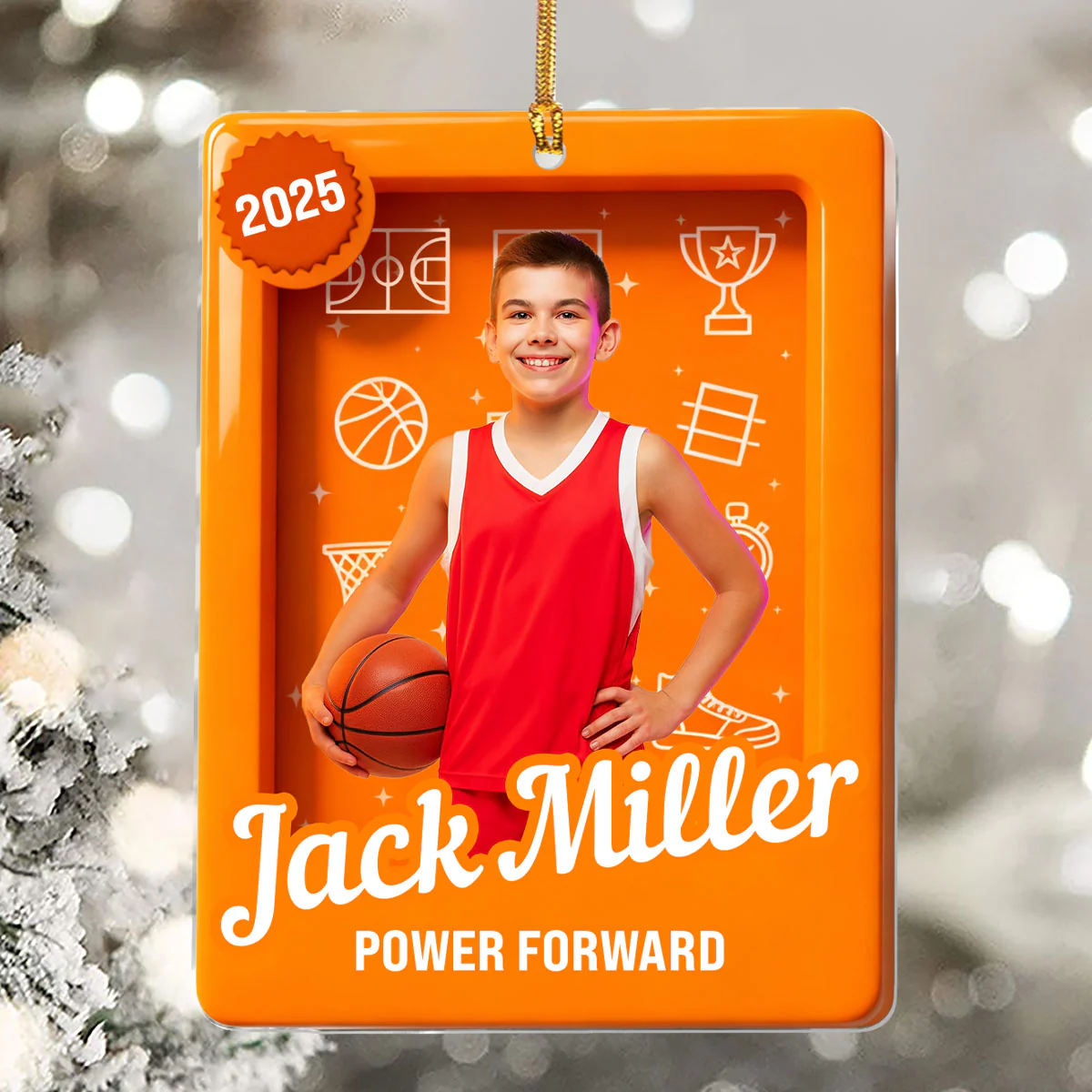 Basketball Toy Box Upload Photo - Personalized 1-Layer Acrylic Ornament - Image 5