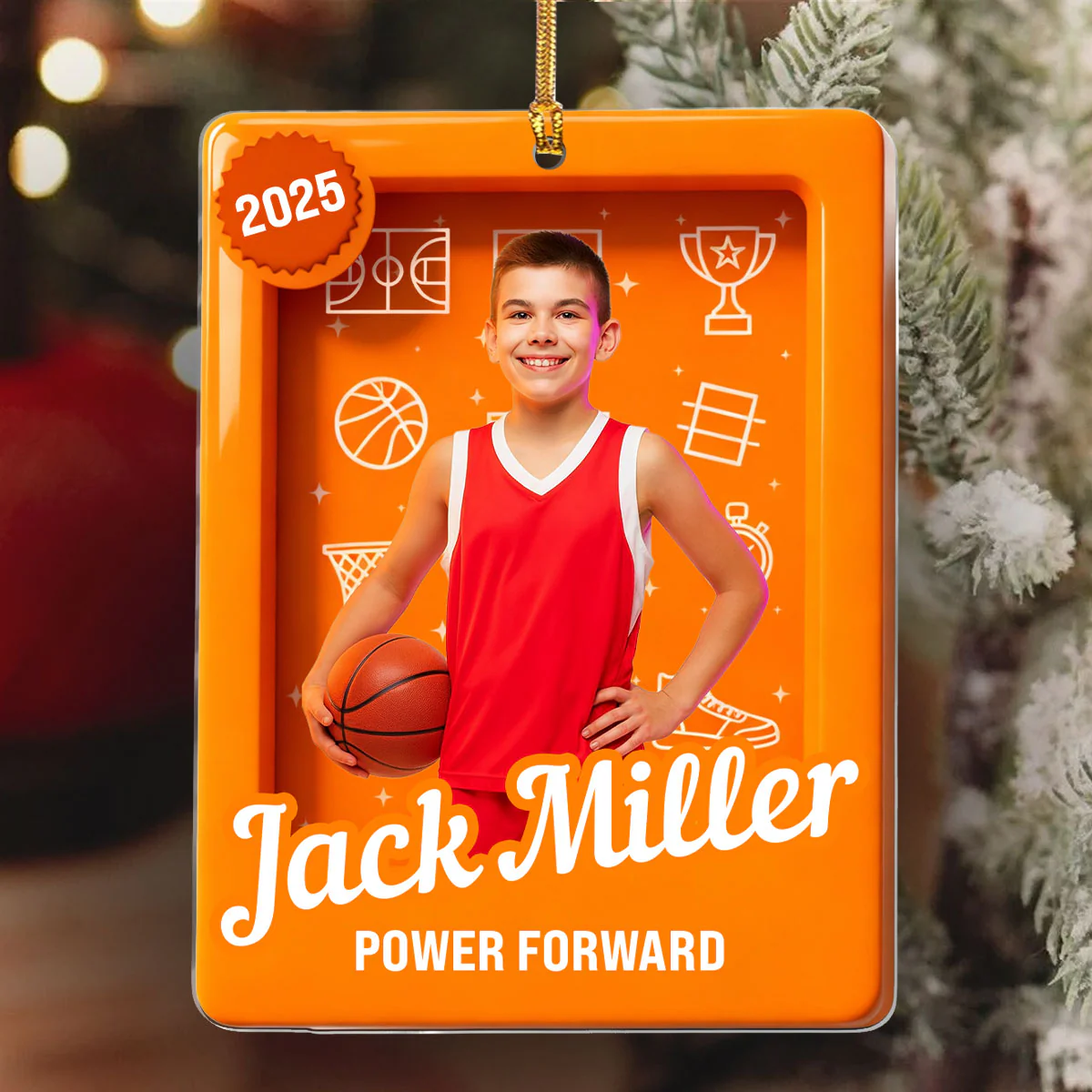 Basketball Toy Box Upload Photo - Personalized 1-Layer Acrylic Ornament - Image 6