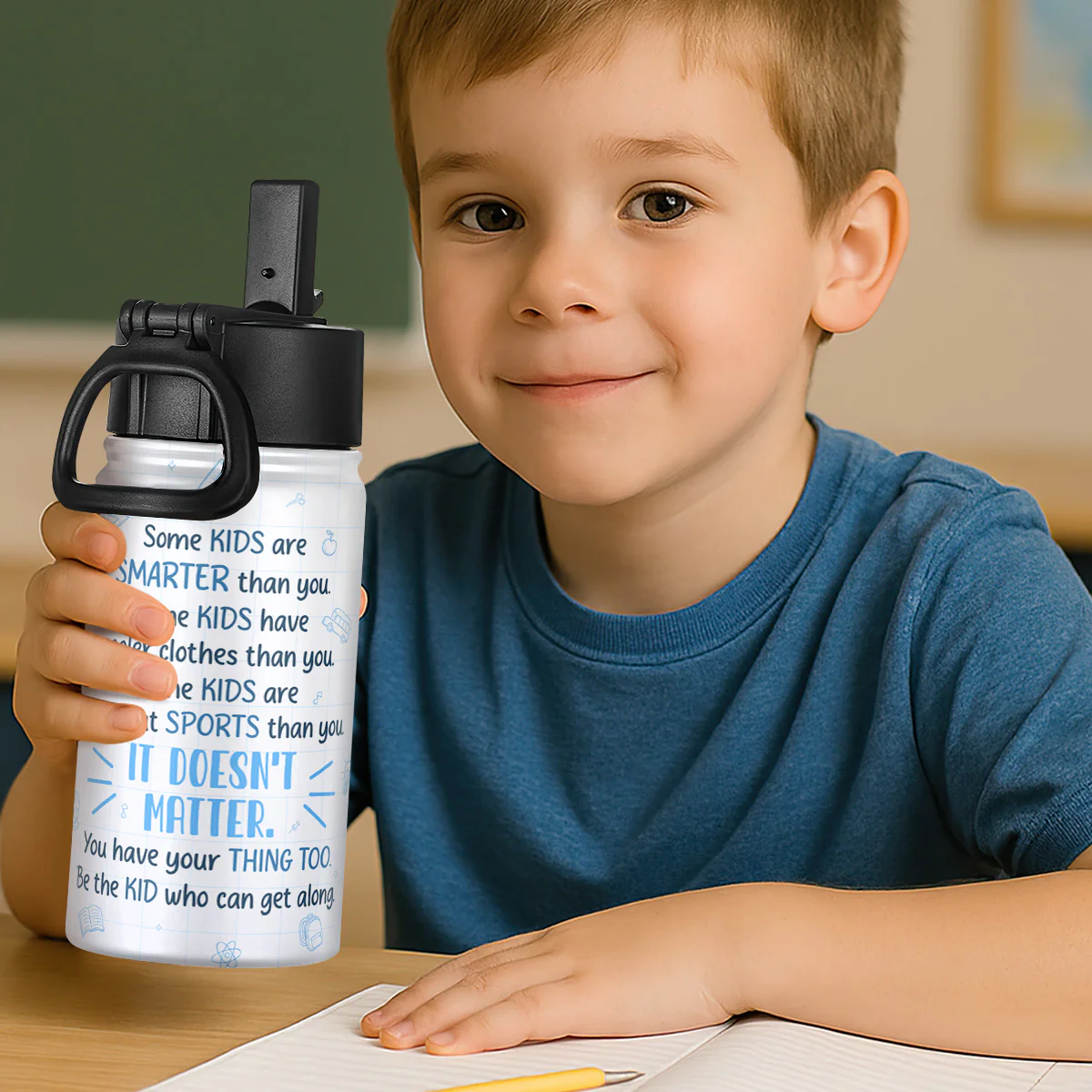 Be The Nice Kid - Personalized Kids Stainless Steel Water Bottle - Image 3