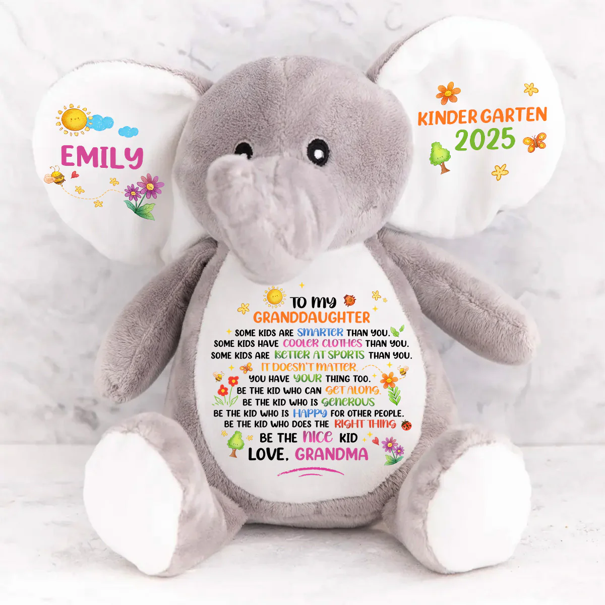 Be The Nice Kid - Personalized Stuffed Elephant