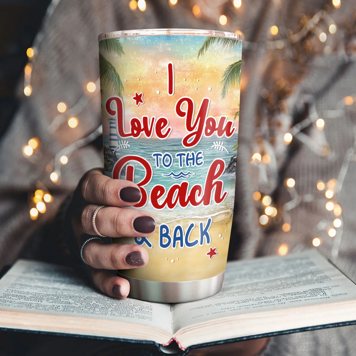 Beachside Bliss For Besties - Personalized Stainless Steel Tumbler - Image 3
