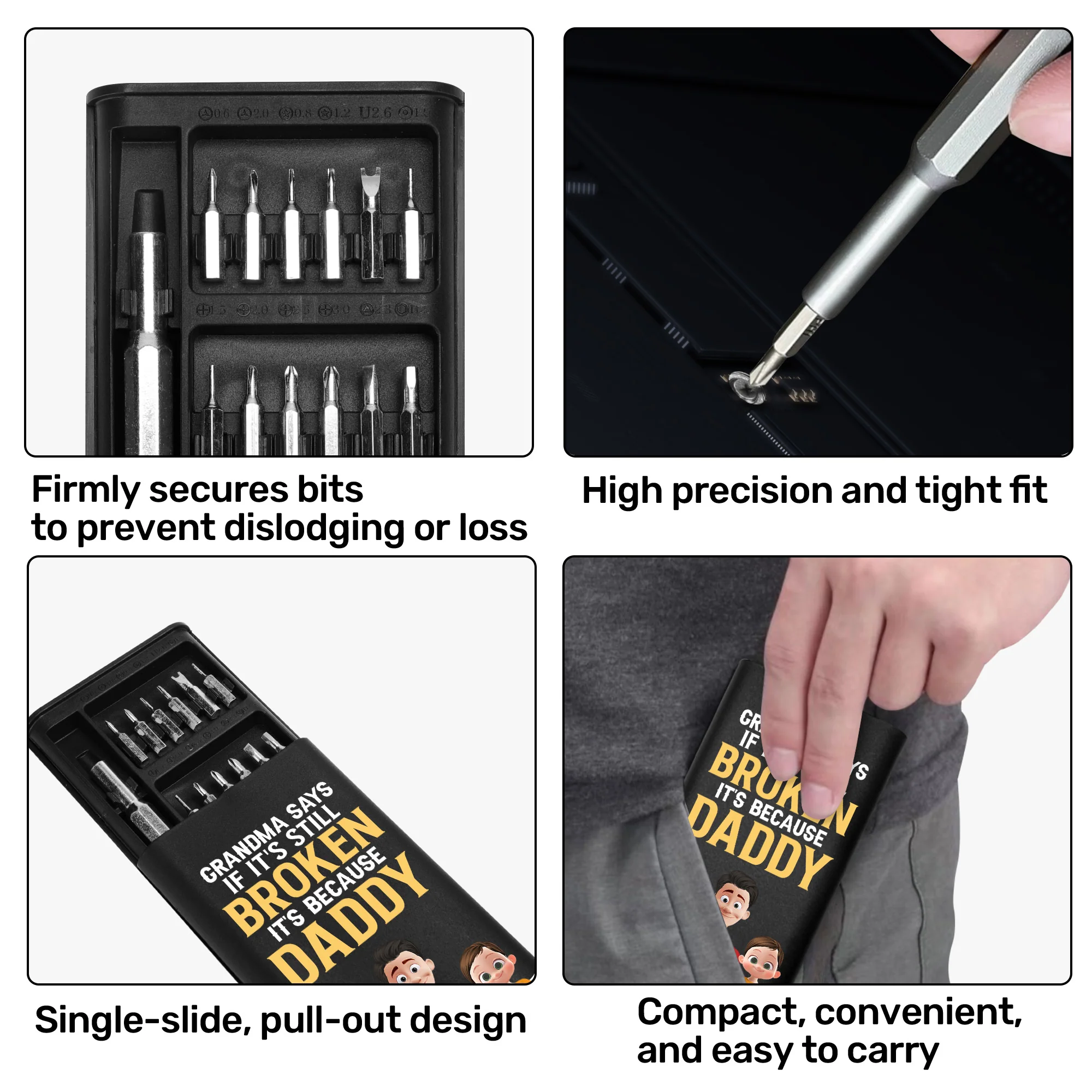 Because Papa Ain't Done Cussin N' Swearin At It... Yet! - Personalized Screwdriver Set - Image 5