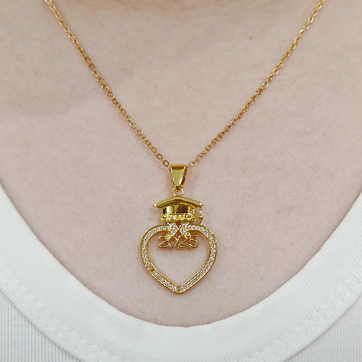 Before You All Your Dreams - Personalized Grad Cap Heart Necklace With Box&Card - Image 5