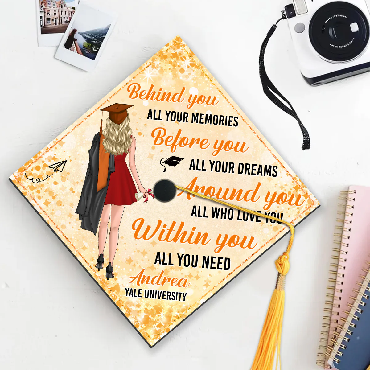 Before You All Your Dreams - Personalized Graduation Cap Topper - Image 3