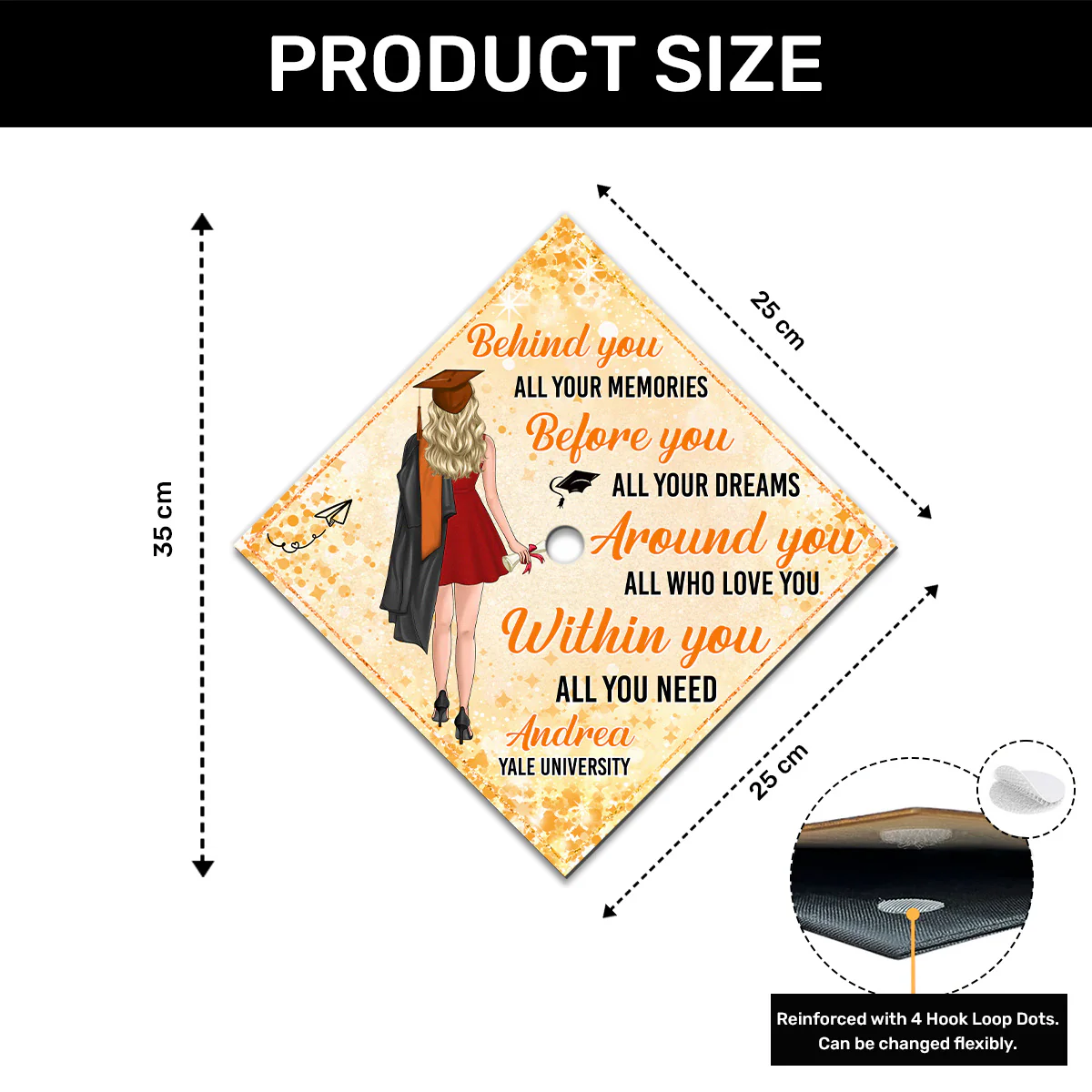 Before You All Your Dreams - Personalized Graduation Cap Topper - Image 4