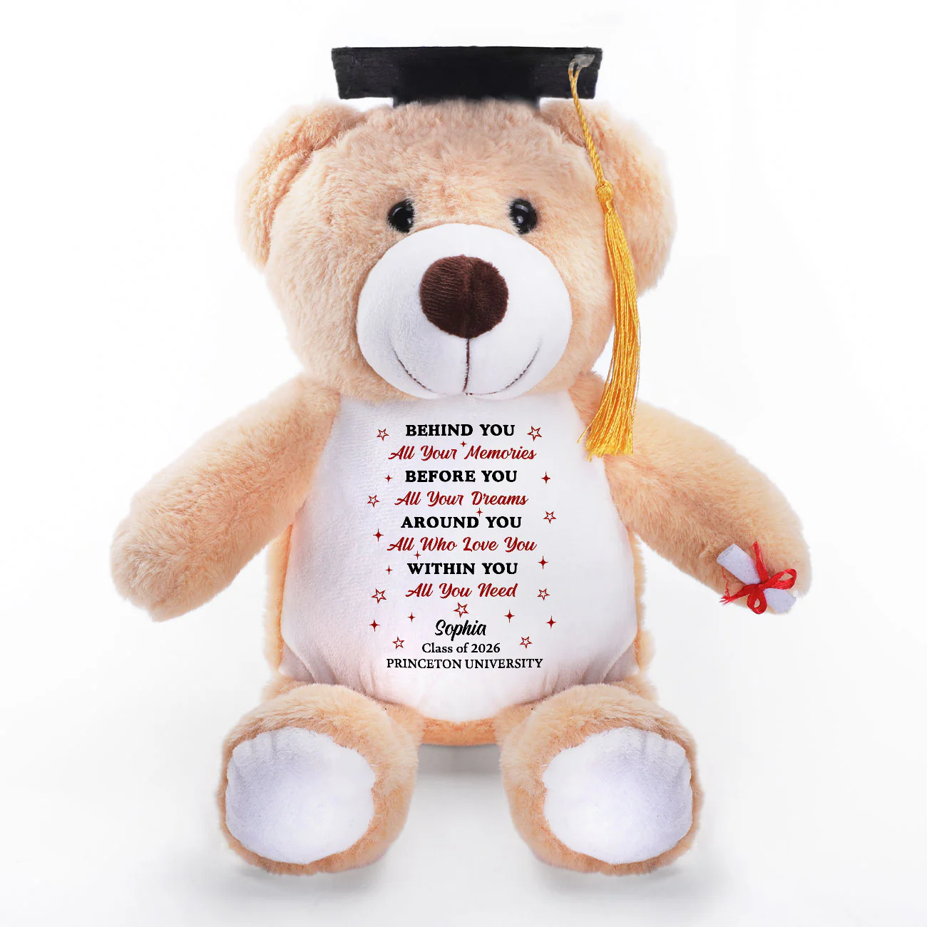 Behind You All Memories - Personalized Graduation Teddy Bear