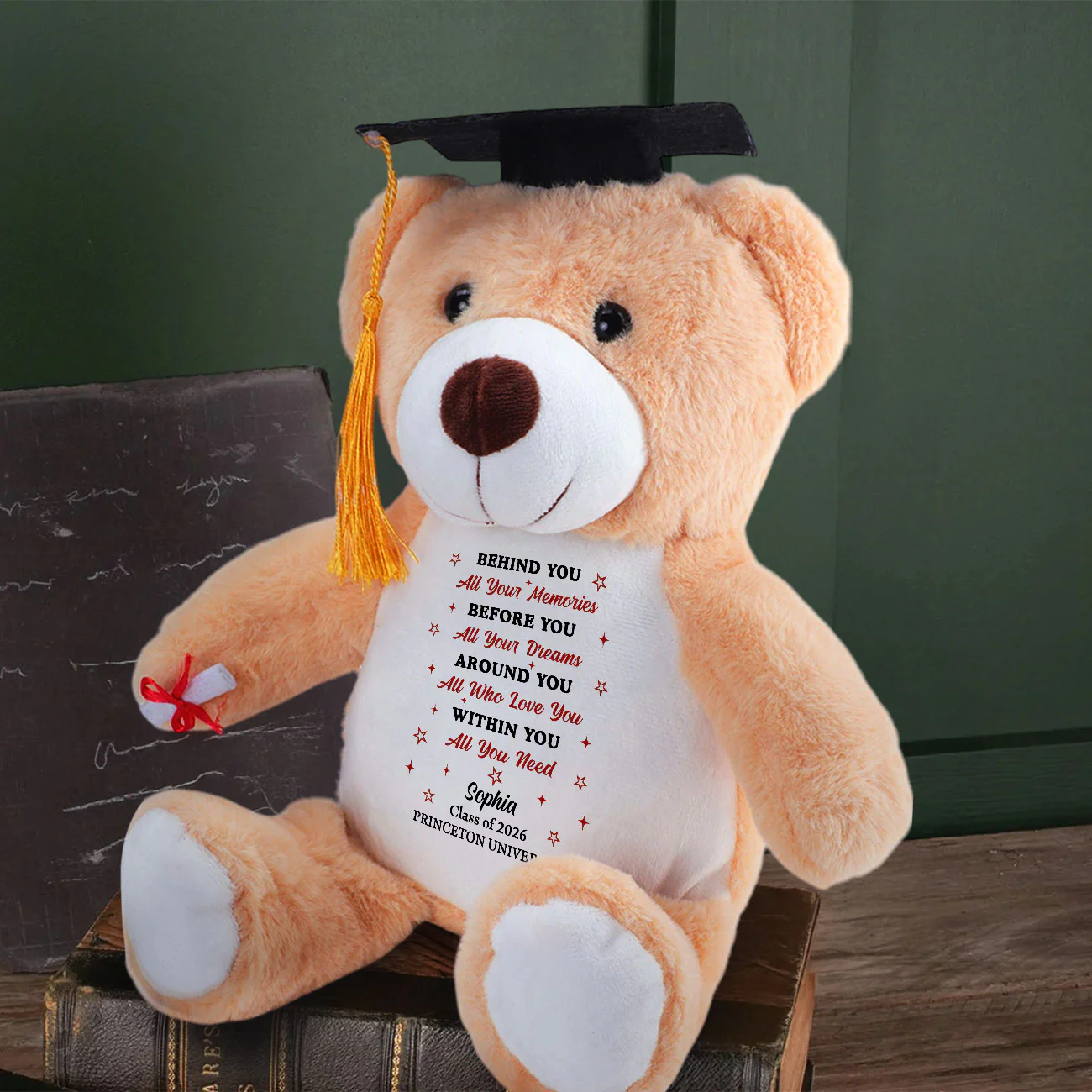 Behind You All Memories - Personalized Graduation Teddy Bear - Image 4