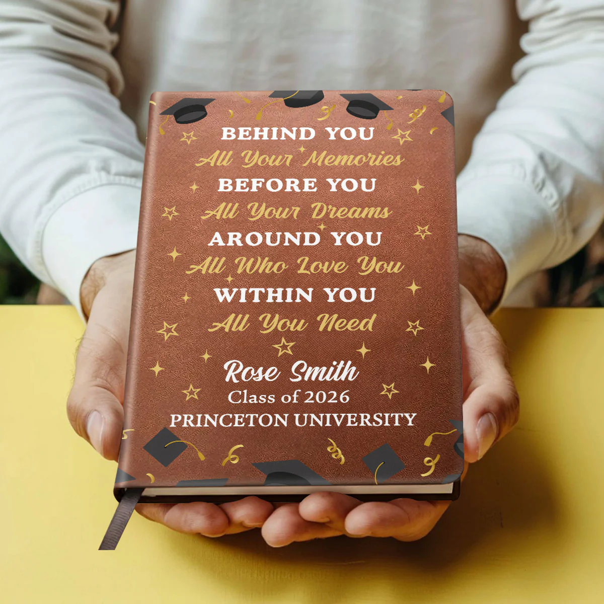 Behind You All Memories - Personalized Leather Cover Notebook - Image 4