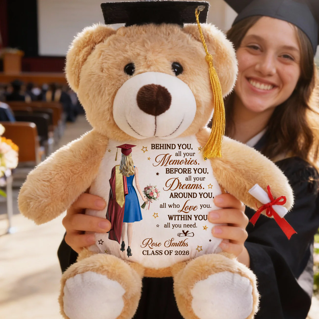 Behind You All Your Memories - Personalized Graduation Teddy Bear - Image 2