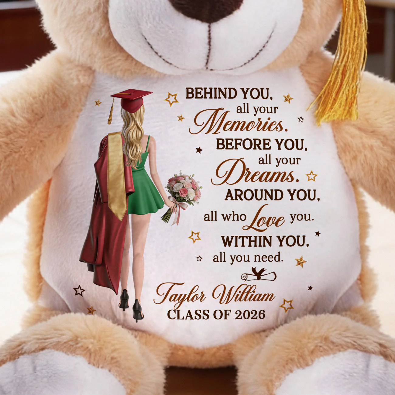 Behind You All Your Memories - Personalized Graduation Teddy Bear - Image 3