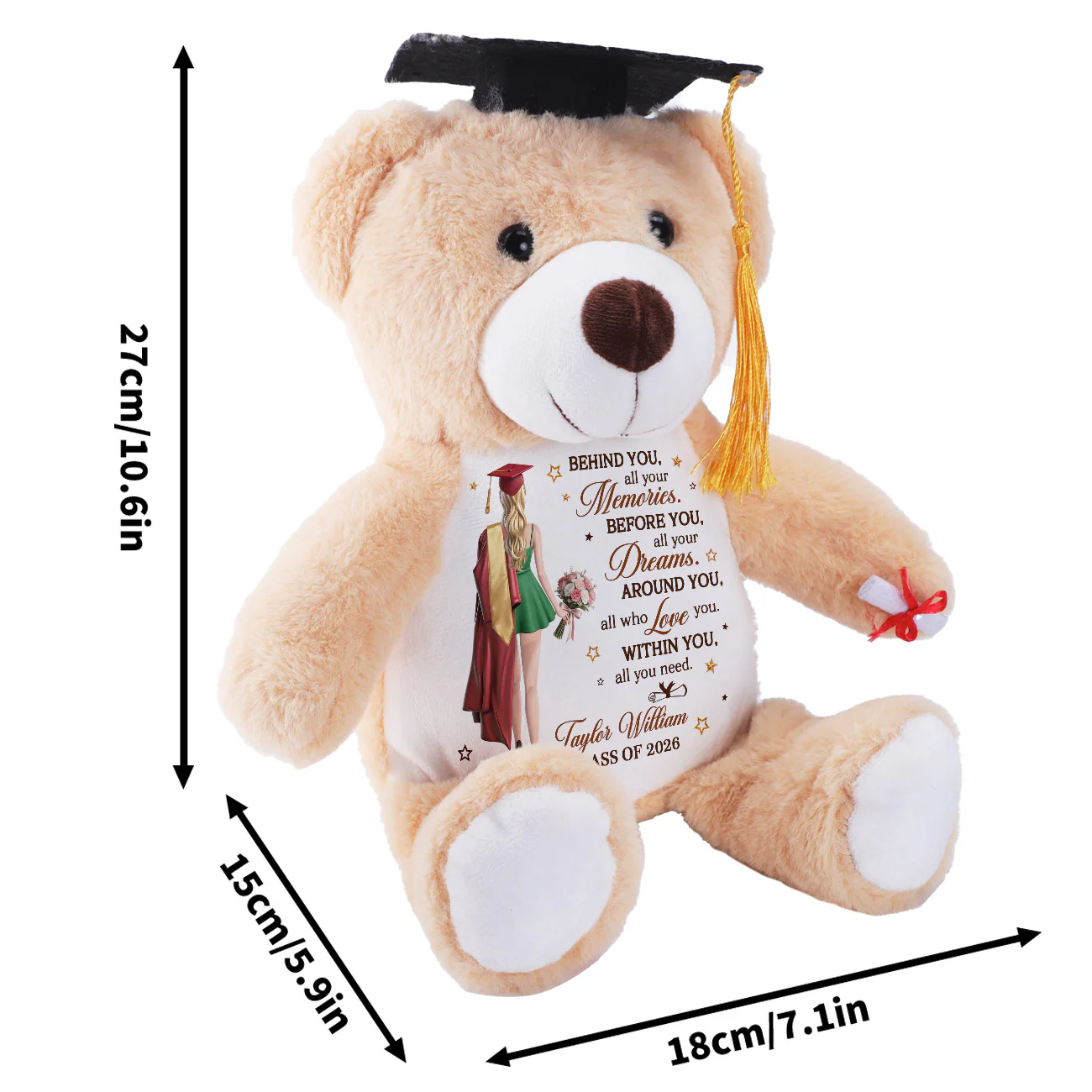 Behind You All Your Memories - Personalized Graduation Teddy Bear - Image 7