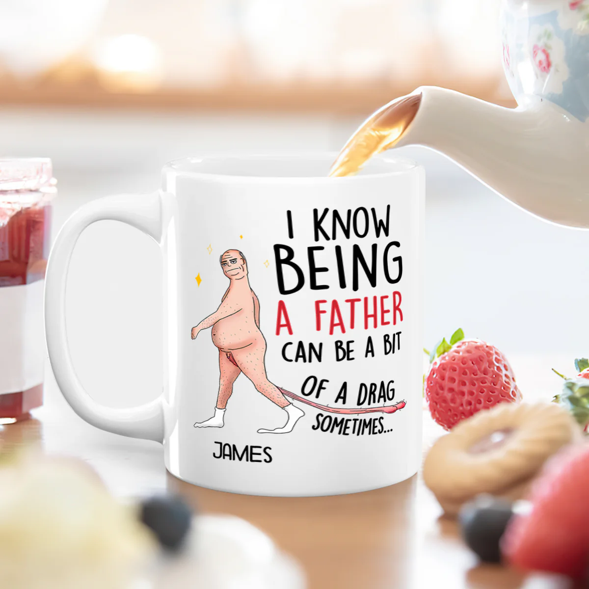 Being A Father Can Be A Drag Sometimes - Personalized Ceramic Coffee Mug - Image 4