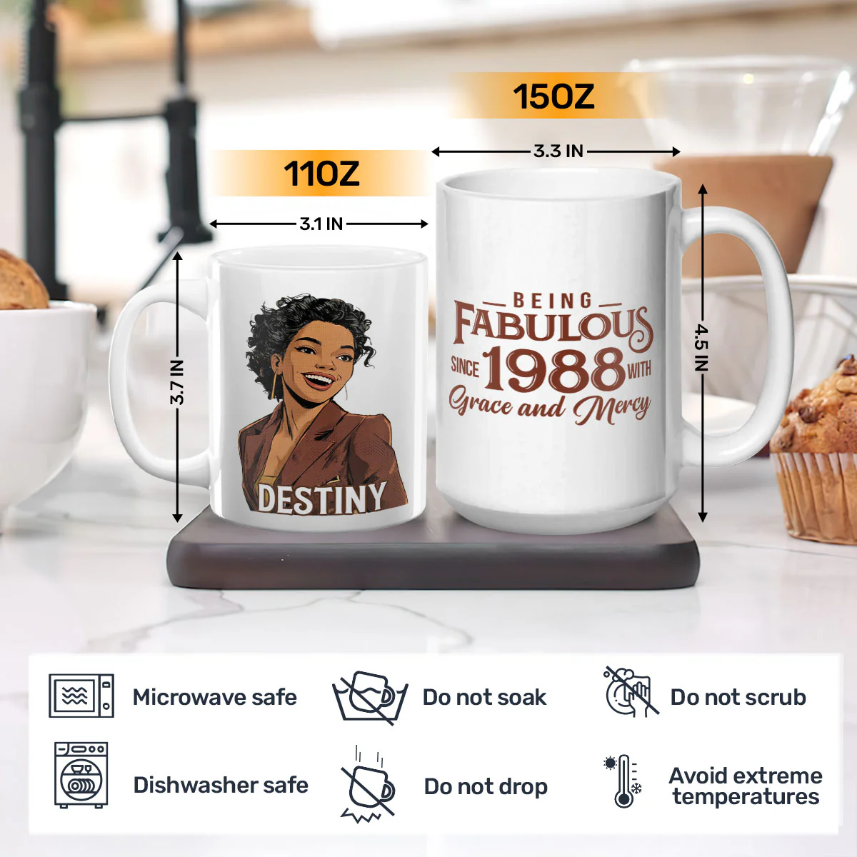 Being Fabulous - Personalized Ceramic Coffee Mug - Image 3
