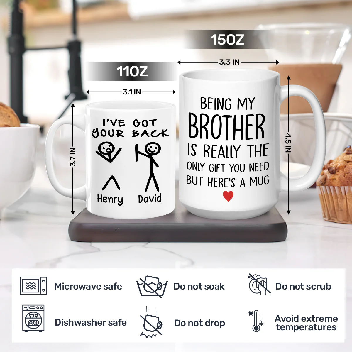 Being My Brother Is Really The Only Gift You Need But Here's A Mug - Personalized Ceramic Coffee Mug - Image 4