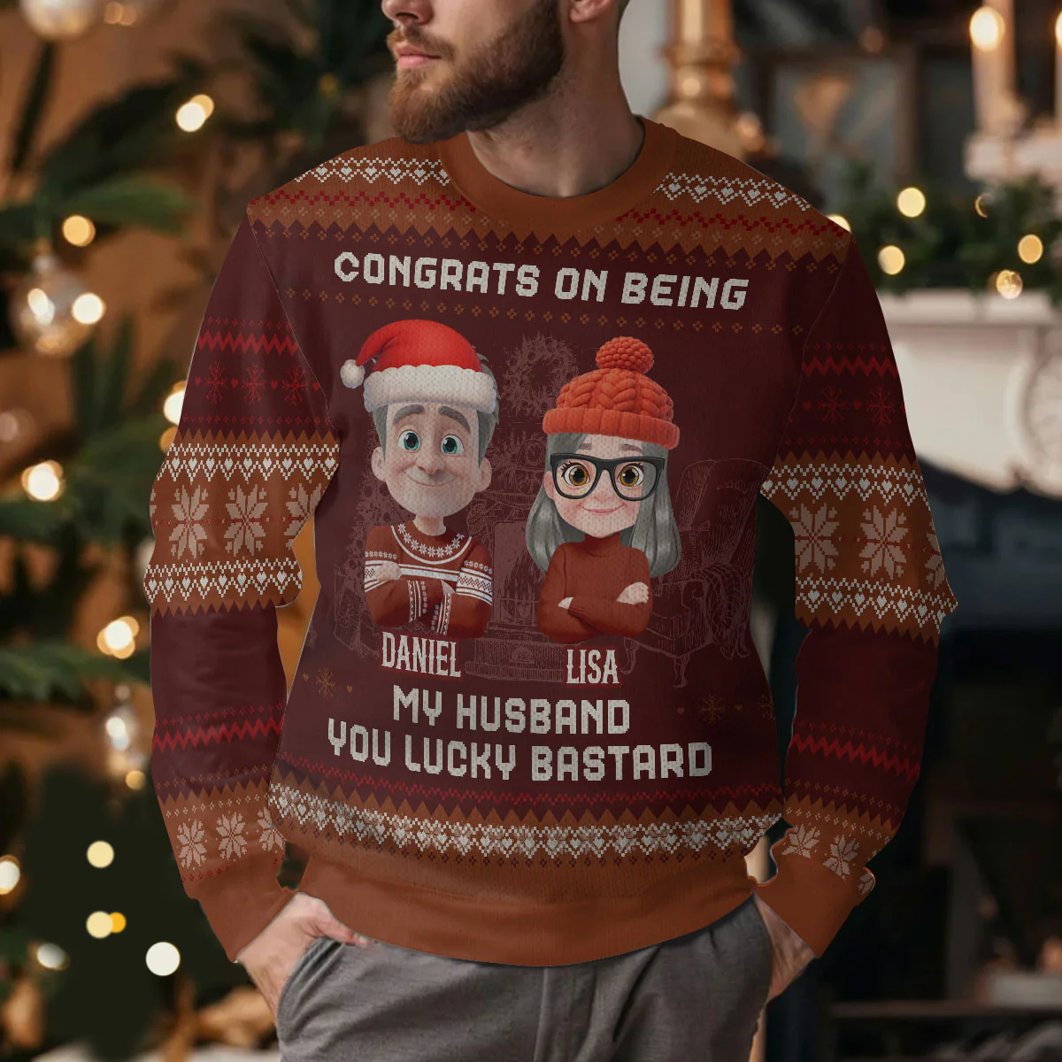 Being My Husband  - Personalized Wool Sweater - Image 5