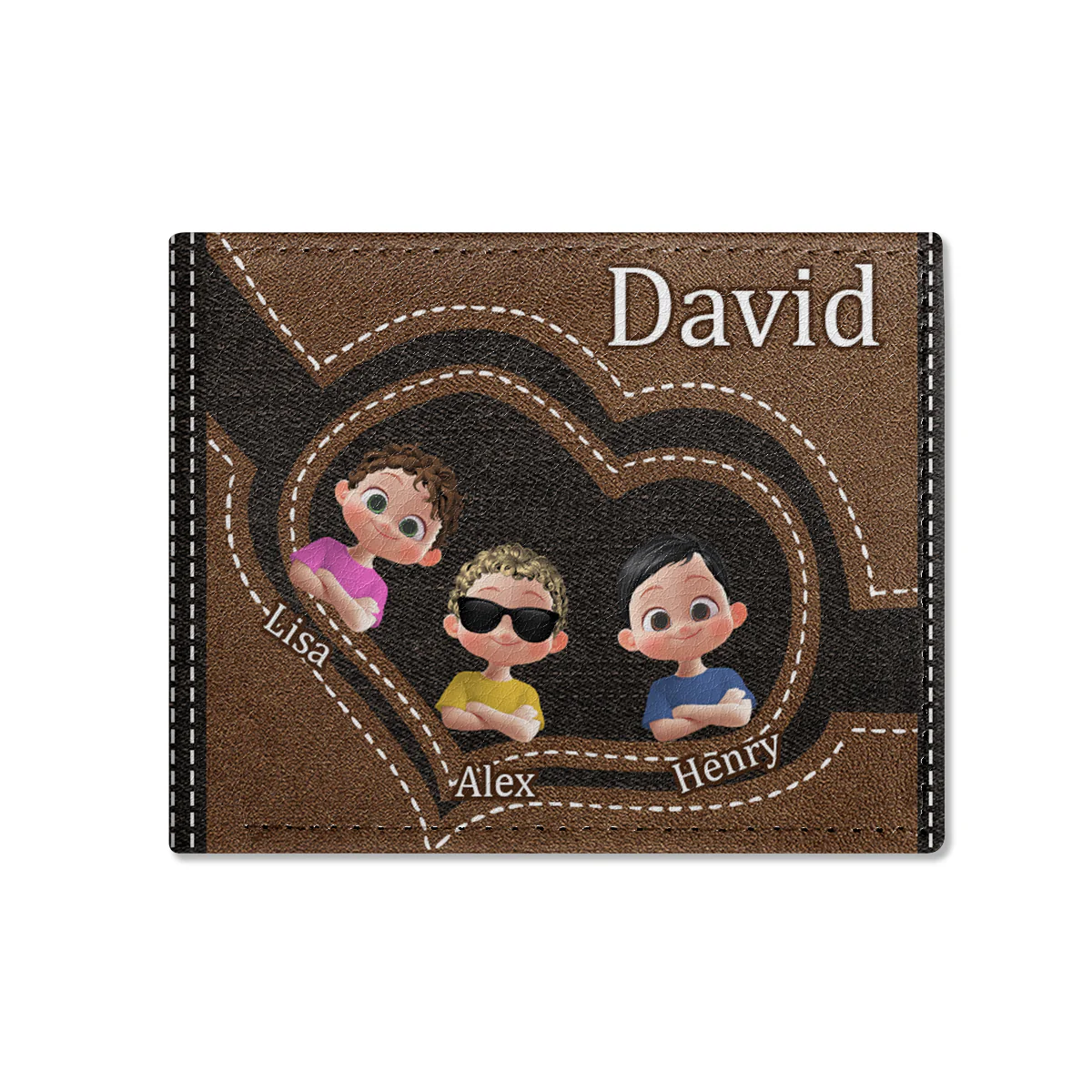 Best Dad Ever - Personalized Leather Folded Wallet - Image 2