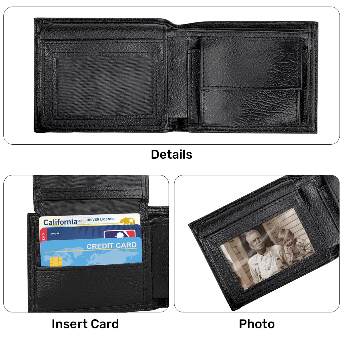 Best Dad Ever - Personalized Leather Folded Wallet - Image 6