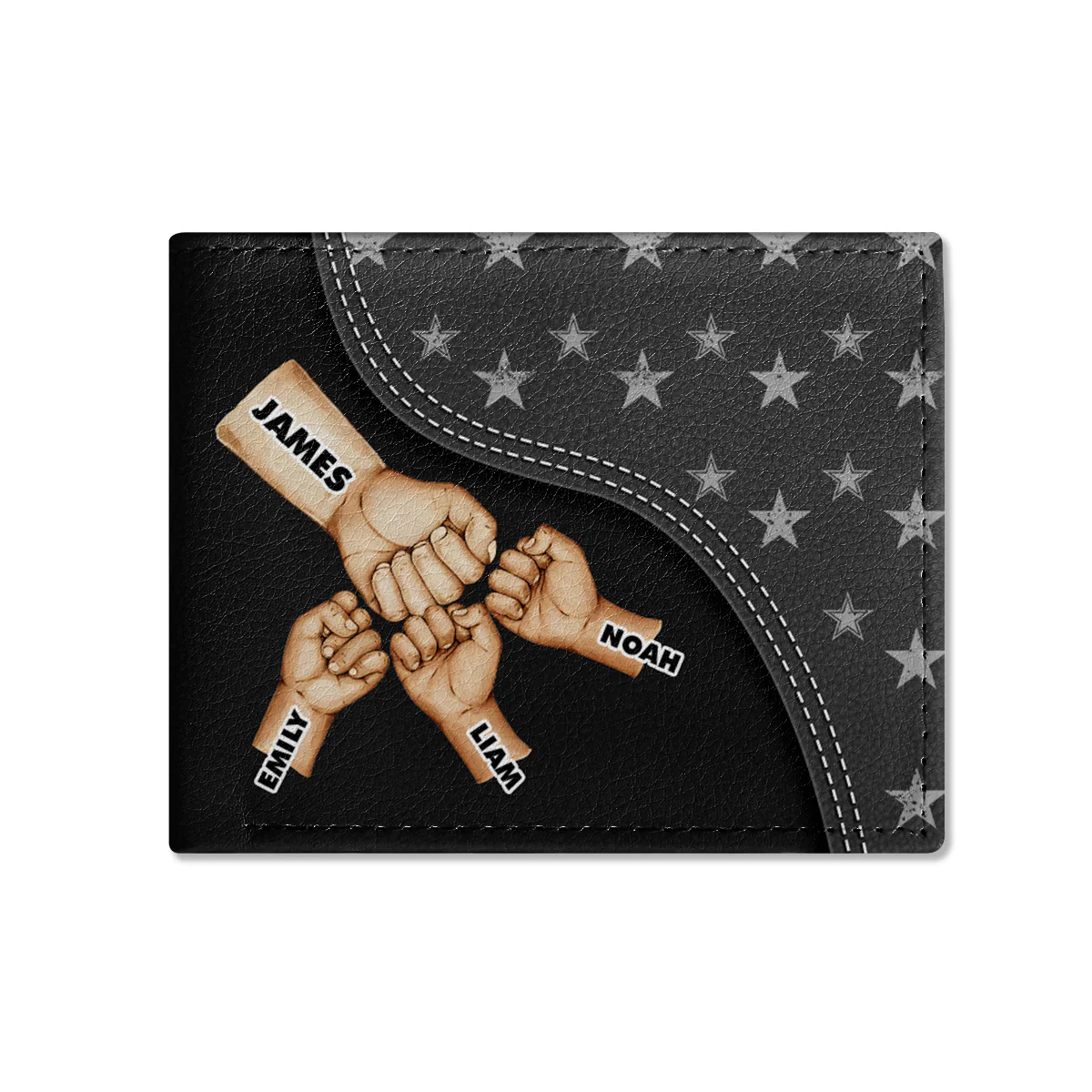 Best Dad Ever - Personalized Leather Folded Wallet - Image 2