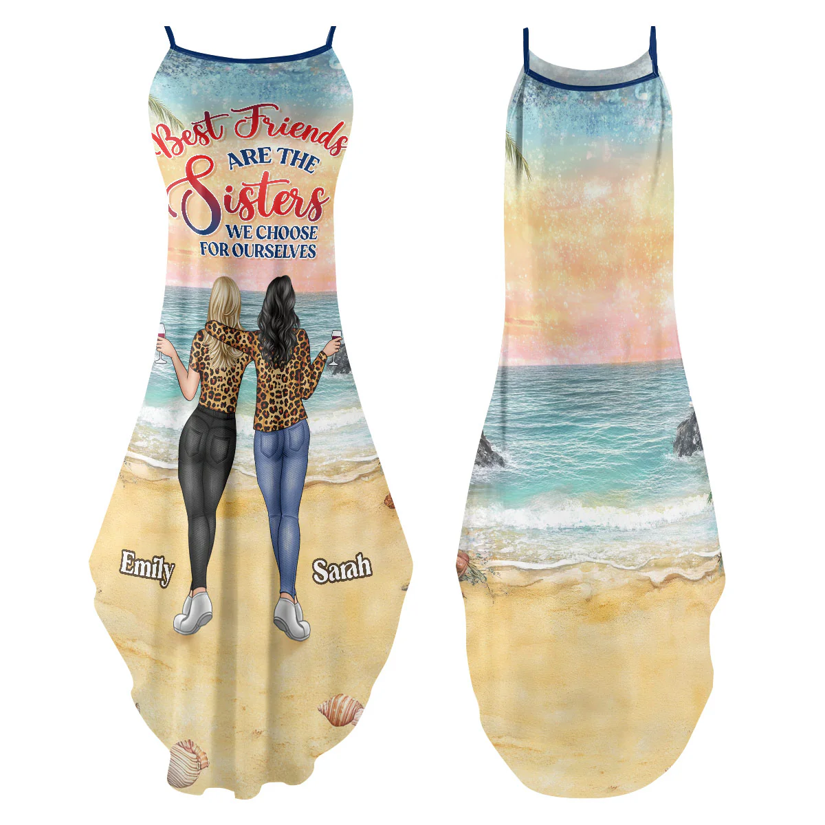 Best Friends Are The Sisters We Choose For Ourselves - Personalized Maxi Dress - Image 2