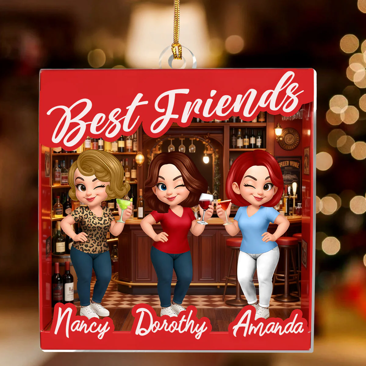 Best Friends Toy Box - Personalized 1-Layer Acrylic Ornament - Image 2