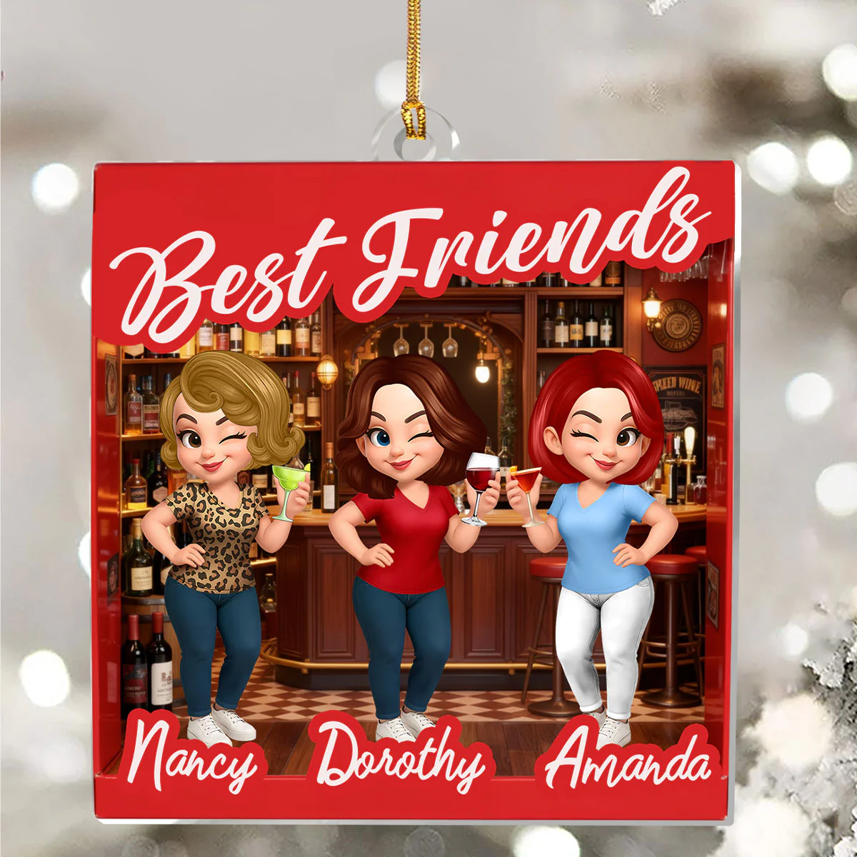 Best Friends Toy Box - Personalized 1-Layer Acrylic Ornament - Image 5