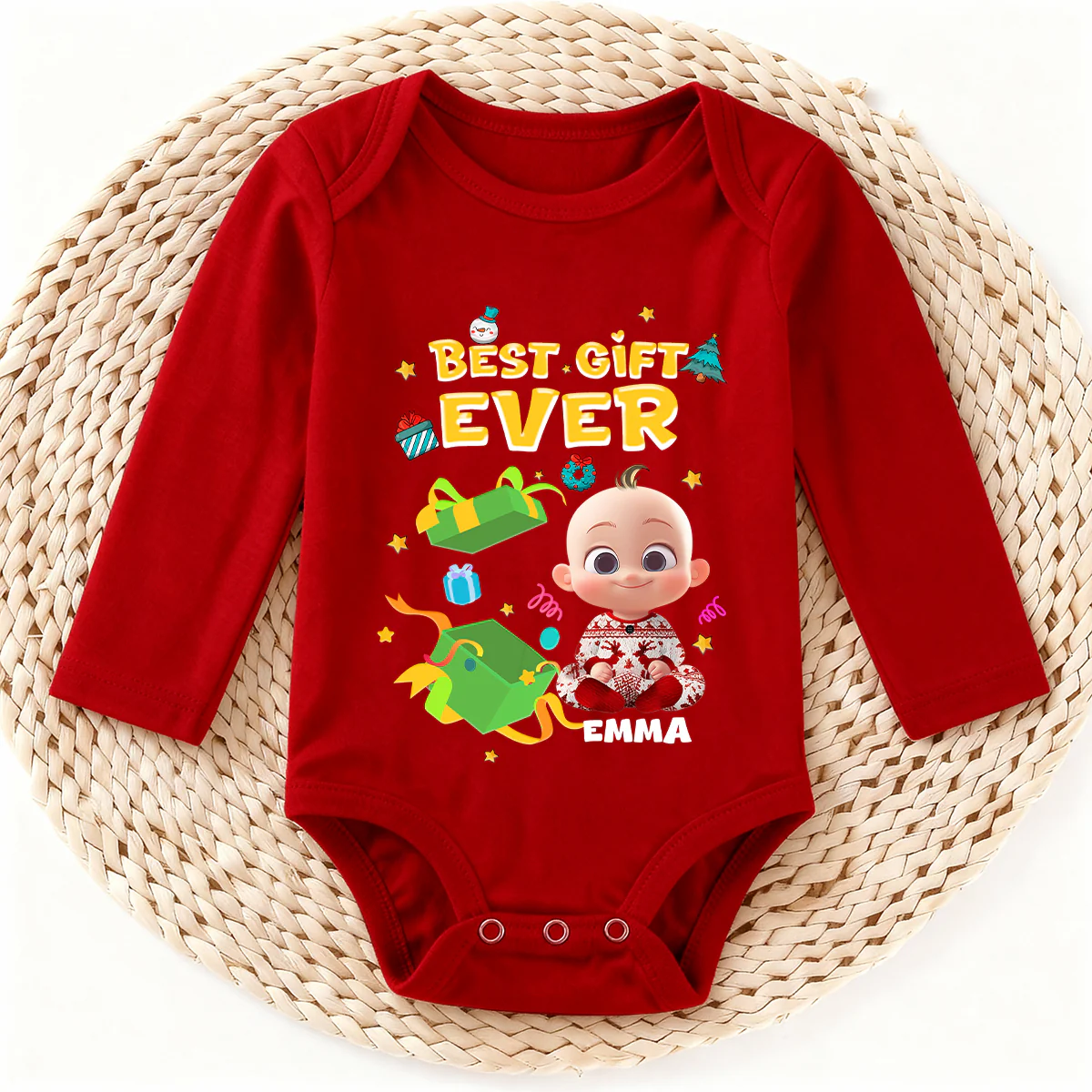 Best Gift Ever - Personalized Long Sleeve Baby Onesie