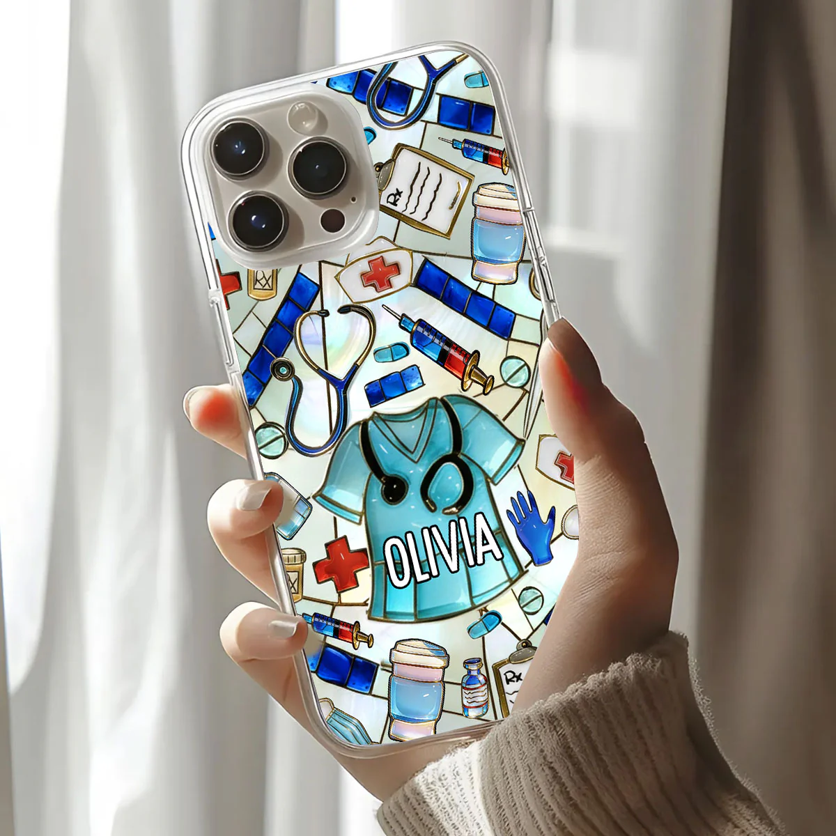 Best Gift For Nurse - Personalized Clear Silicone Phone Case - Image 3