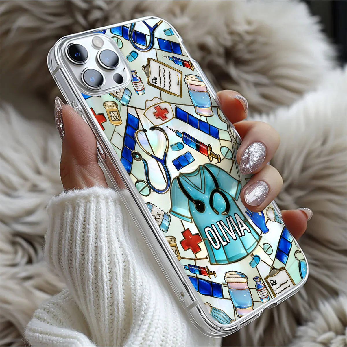 Best Gift For Nurse - Personalized Clear Silicone Phone Case - Image 5