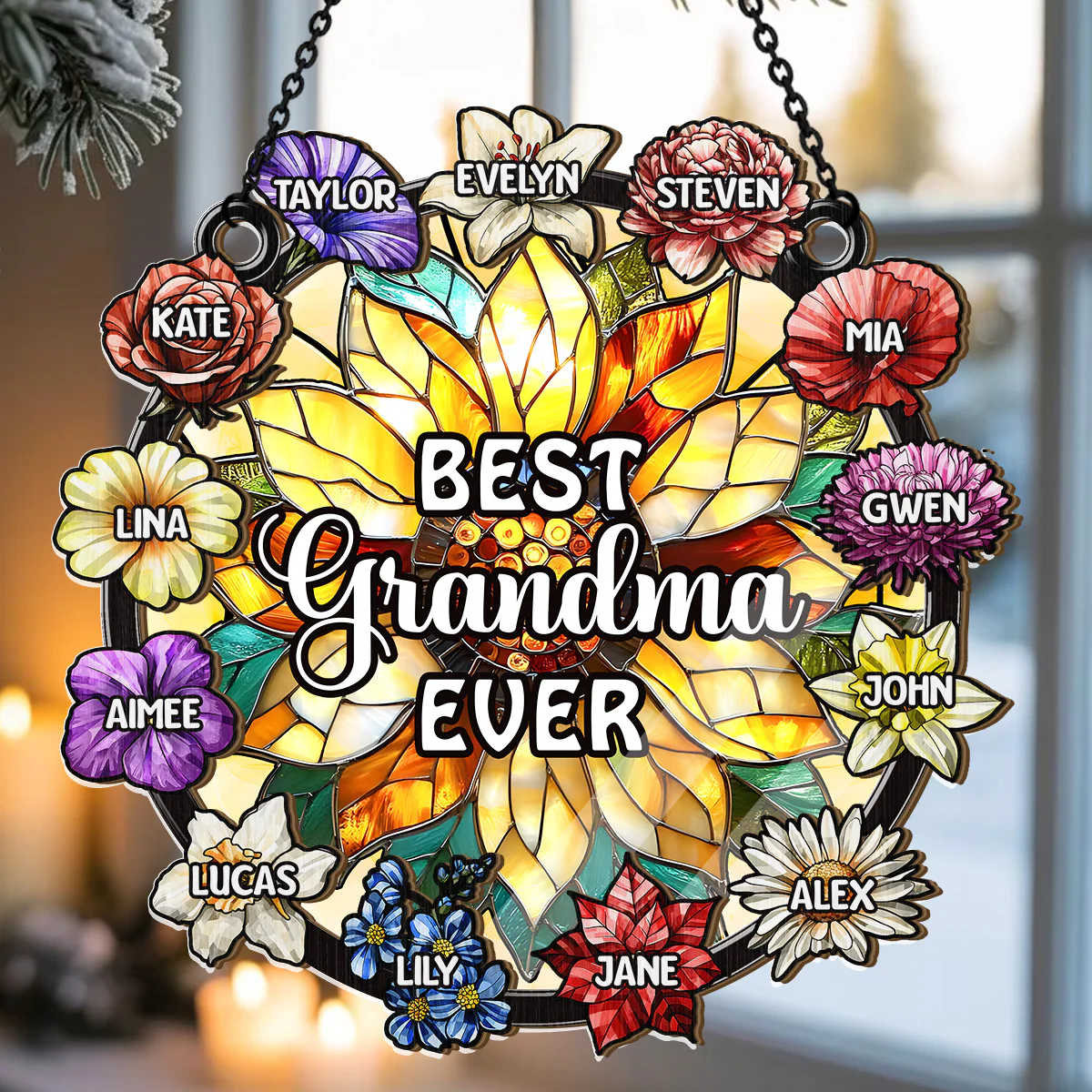 Best Grandma Ever - Personalized Window Hanging Suncatcher - Image 2