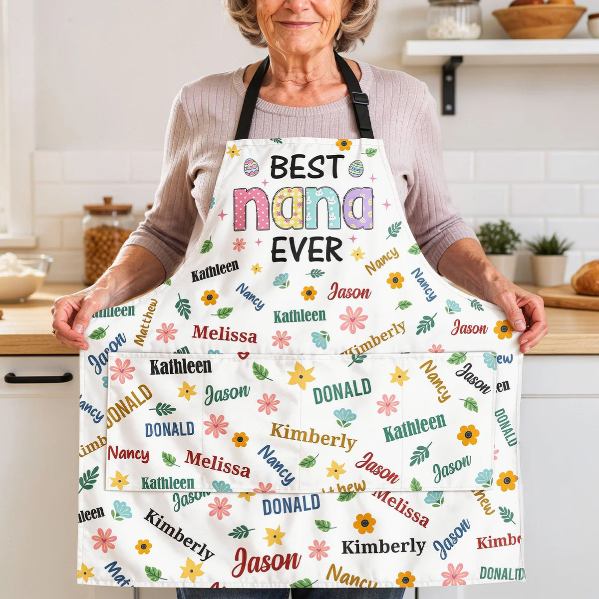 Best Nana Ever - Personalized Apron With Pocket - Image 2