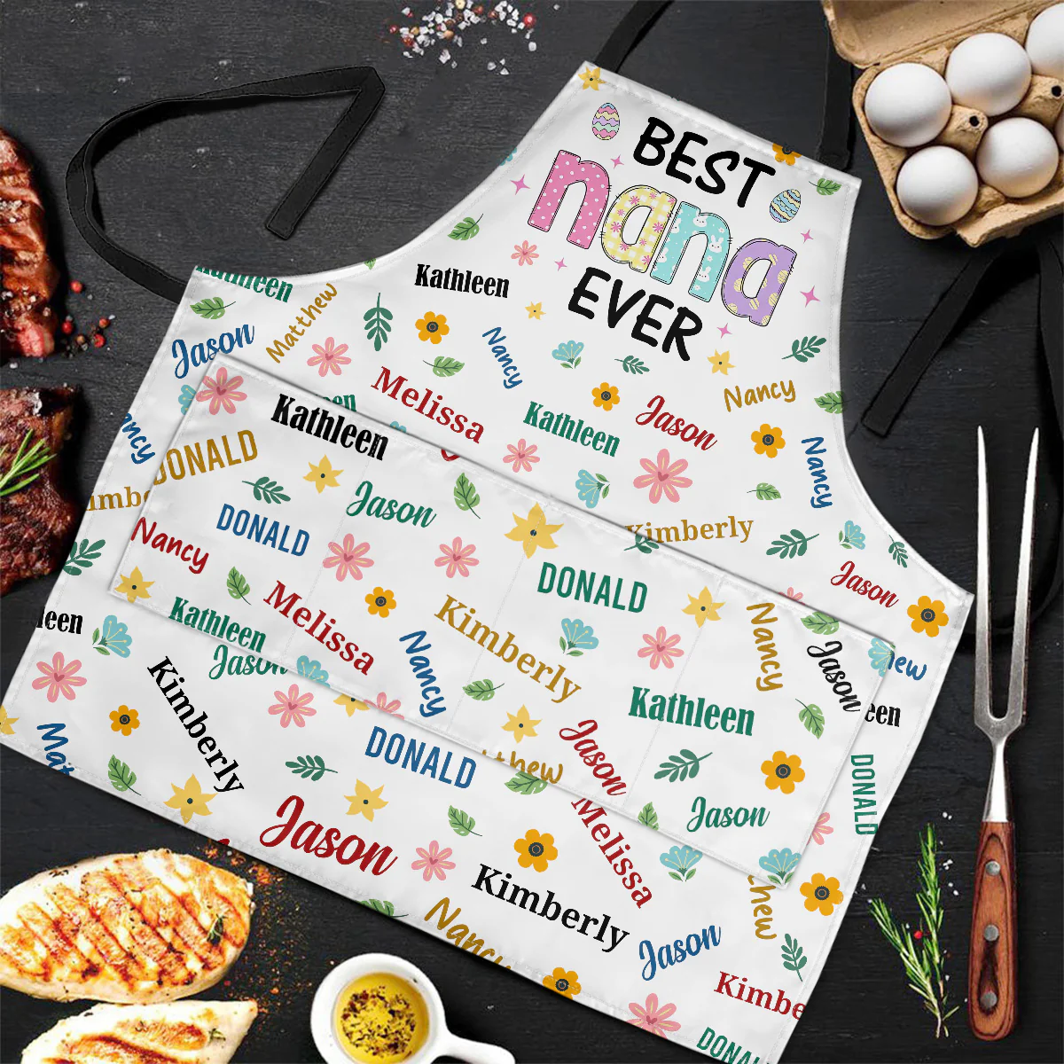 Best Nana Ever - Personalized Apron With Pocket - Image 6