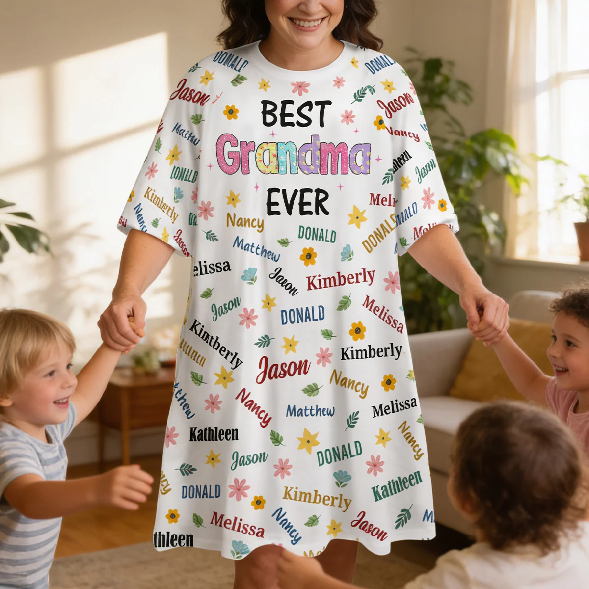 Best Nana Ever - Personalized Sleep Tee - Image 3