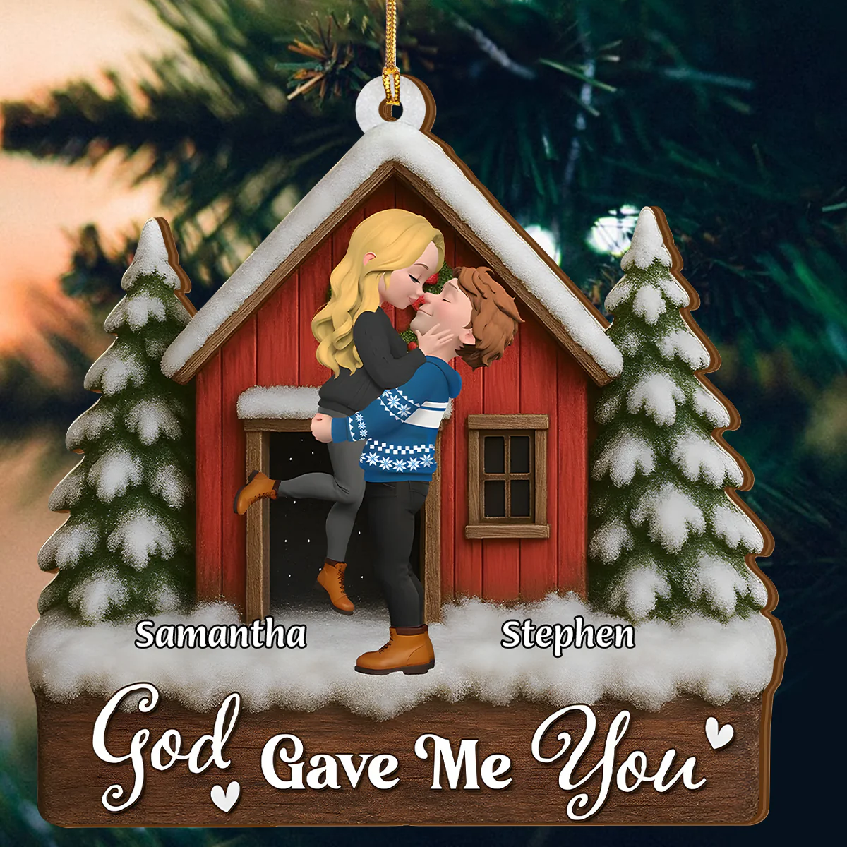 Best Present God Ever Gave Me - Personalized Wood Ornament Cutout & Print 1 Side - Image 4