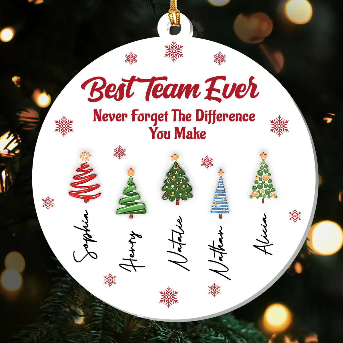 Best Team Ever Coworkers - Personalized 1-Layer Acrylic Ornament