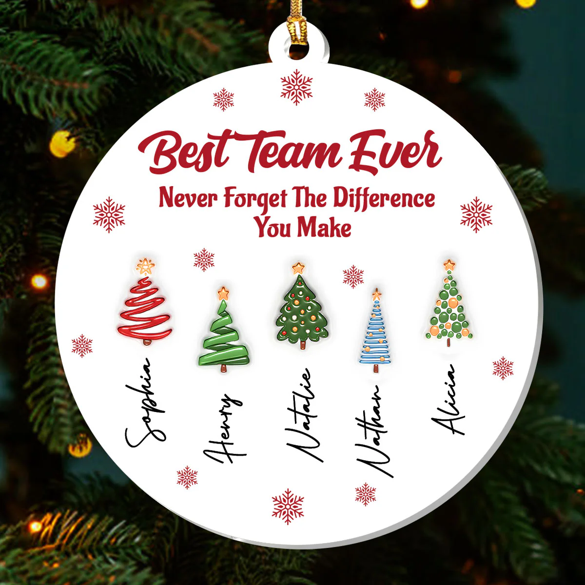 Best Team Ever Coworkers - Personalized 1-Layer Acrylic Ornament - Image 3