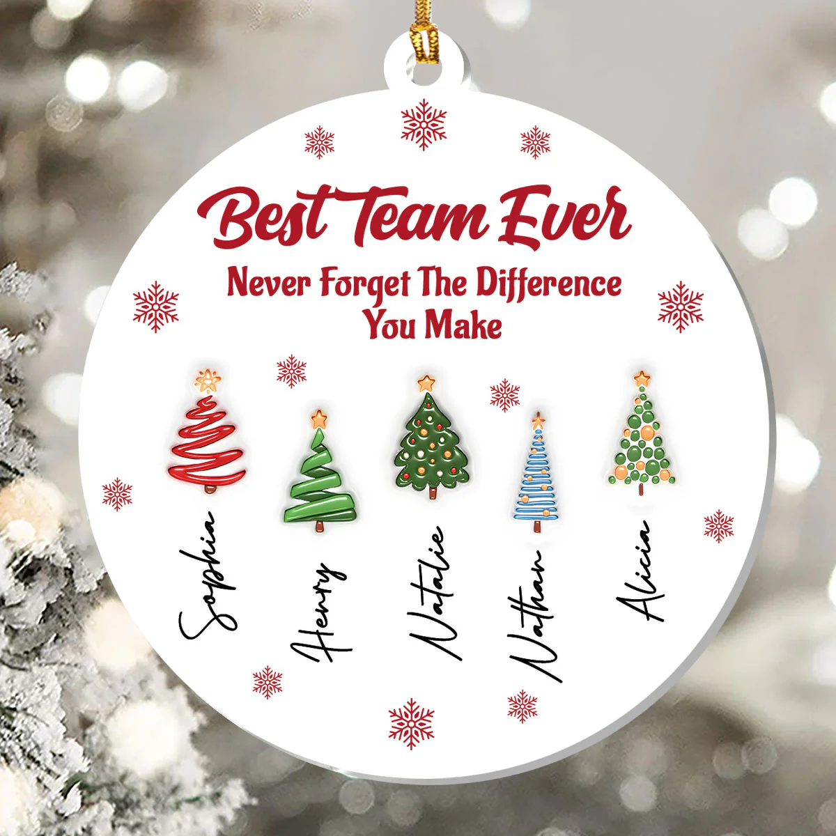 Best Team Ever Coworkers - Personalized 1-Layer Acrylic Ornament - Image 5
