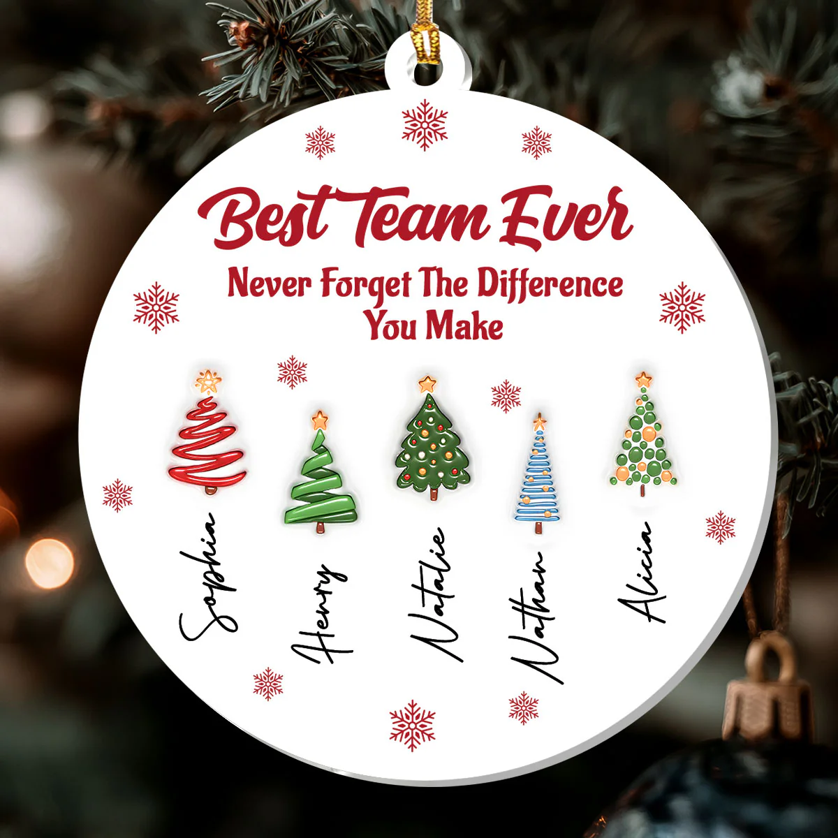 Best Team Ever Coworkers - Personalized 1-Layer Acrylic Ornament - Image 6