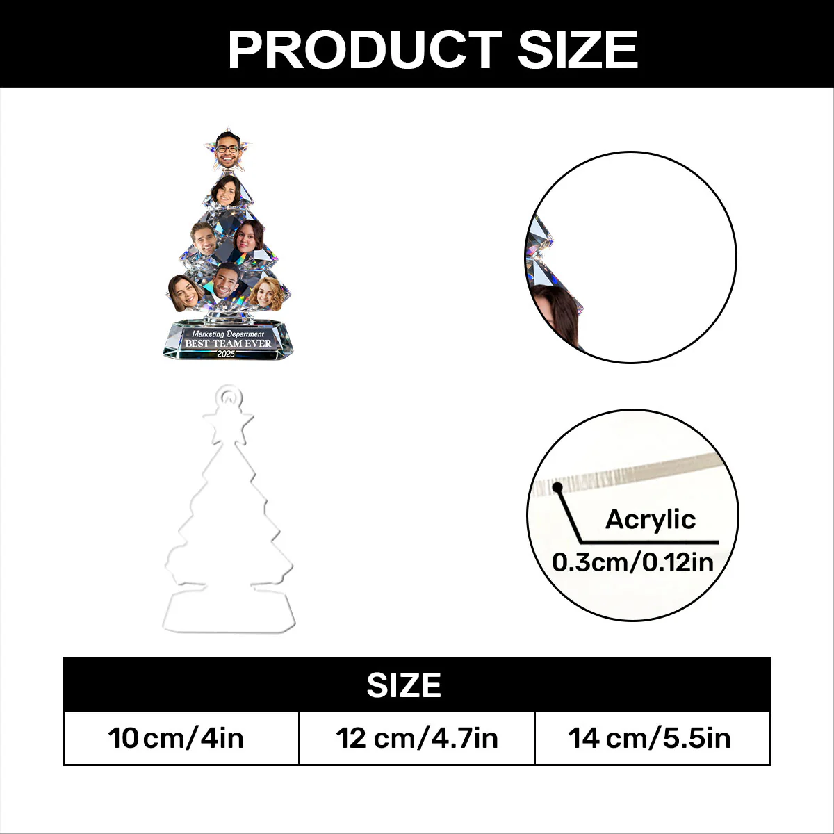 Best Team Ever - Personalized 1-Layer Acrylic Ornament - Image 7