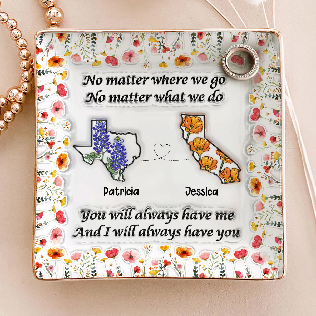 Bestie Always Have You - Personalized Ceramic Ring Dish Square