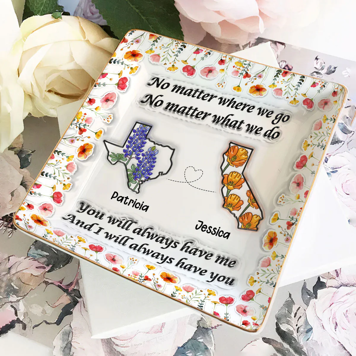 Bestie Always Have You - Personalized Ceramic Ring Dish Square - Image 2