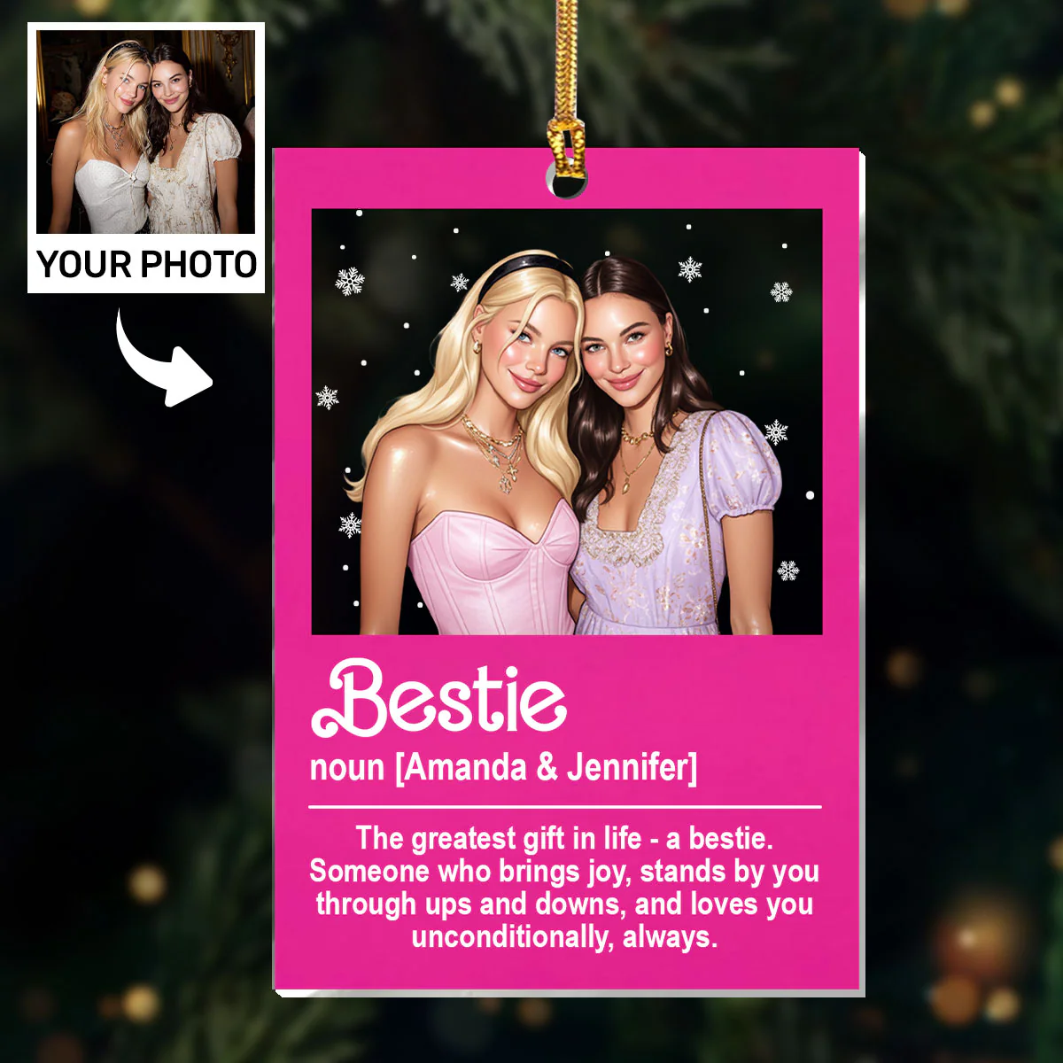 Bestie Definition - Personalized 1-Layer Acrylic Ornament