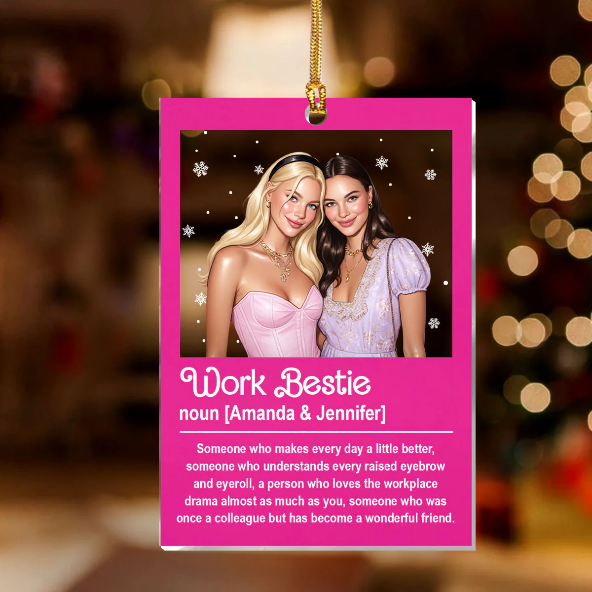 Bestie Definition - Personalized 1-Layer Acrylic Ornament - Image 2