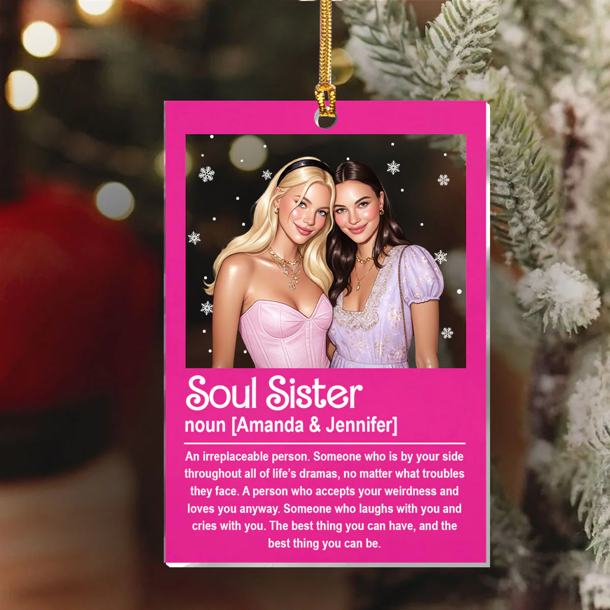 Bestie Definition - Personalized 1-Layer Acrylic Ornament - Image 6