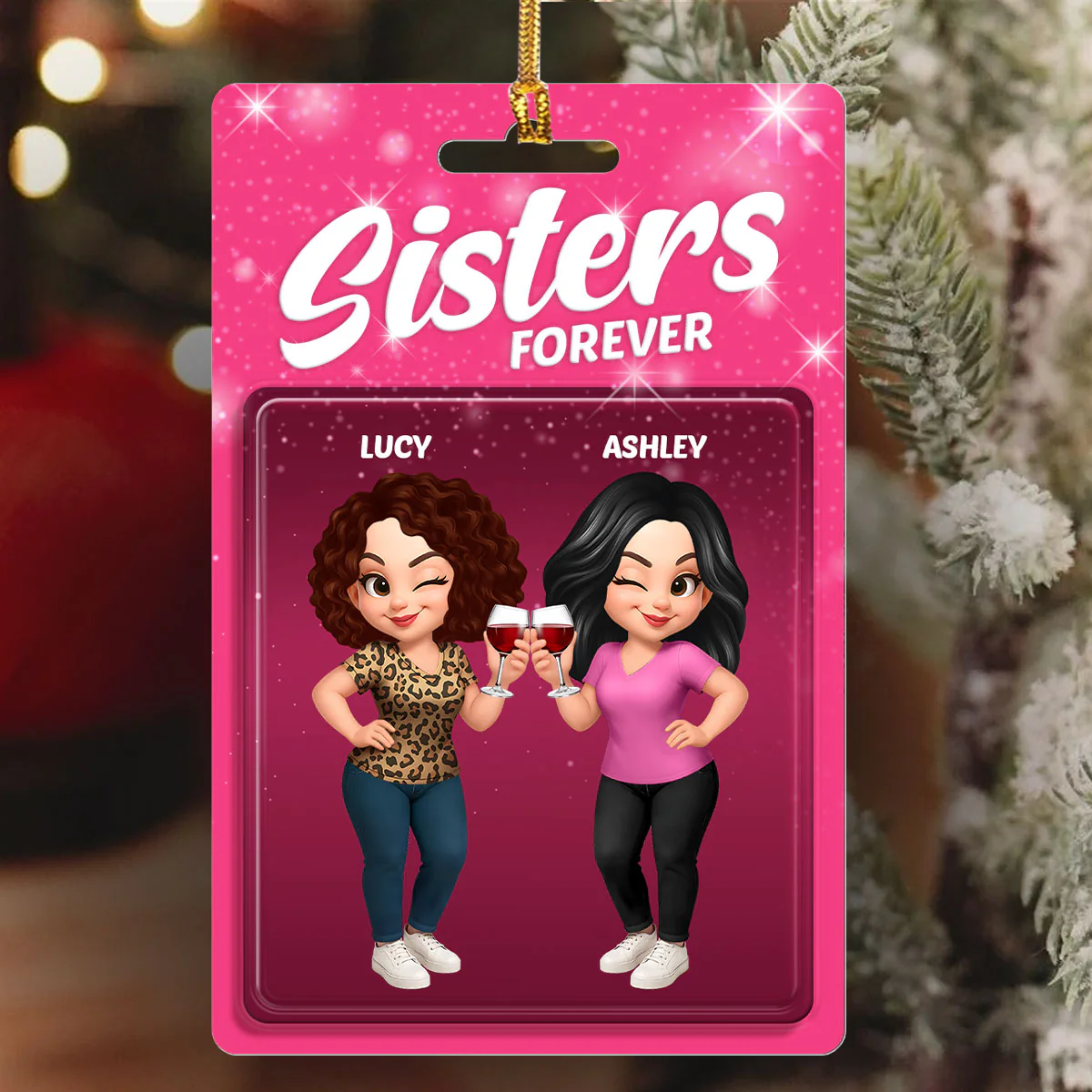 Besties Forever - Personalized 1-Layer Acrylic Ornament - Image 6