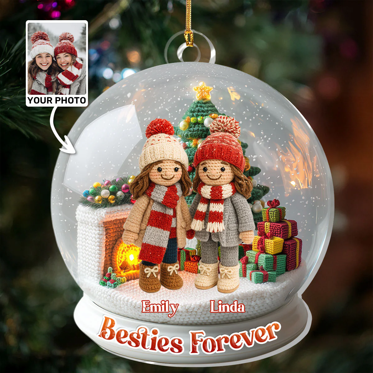 Besties Forever - Personalized 1-Layer Acrylic Ornament
