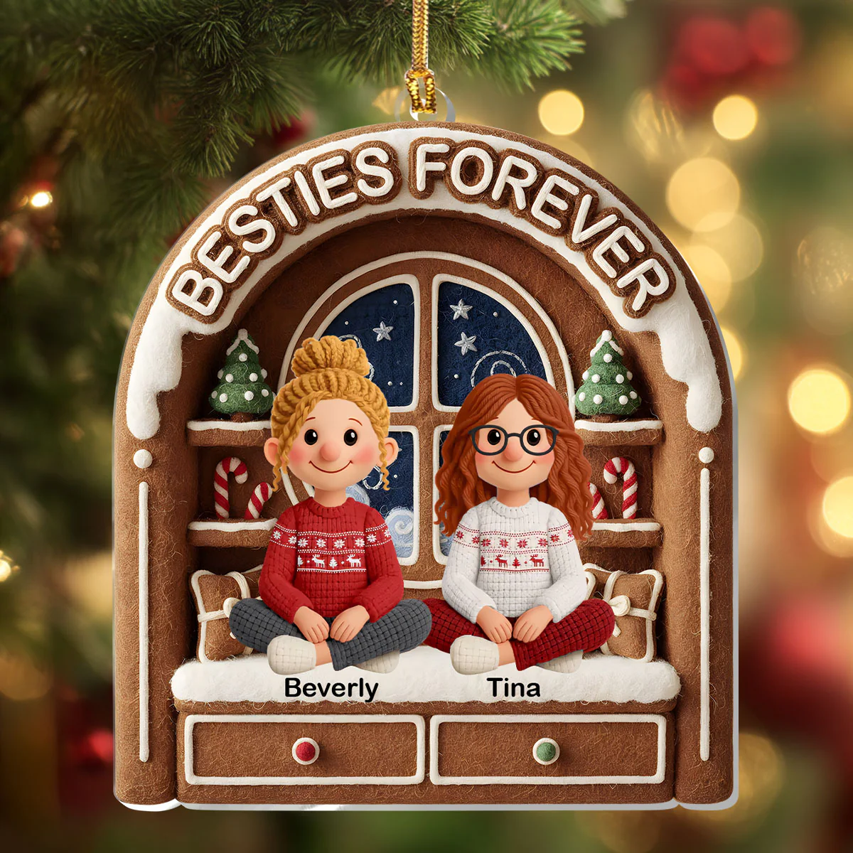 Besties Forever - Personalized 1-Layer Acrylic Ornament
