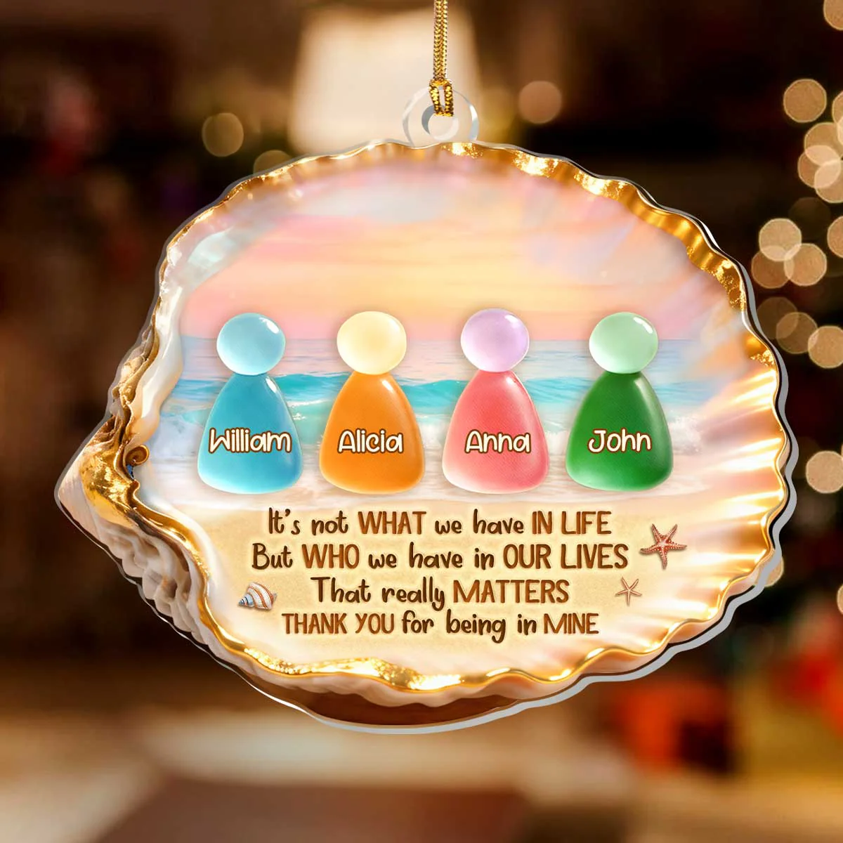 Besties It's Not What We Have In Life But Who We Have In Our Lives That Matters - Personalized 1-Layer Acrylic Ornament - Image 2