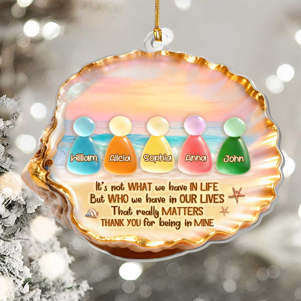 Besties It's Not What We Have In Life But Who We Have In Our Lives That Matters - Personalized 1-Layer Acrylic Ornament - Image 5